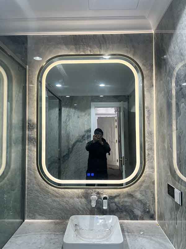 Gương treo phòng tắm khung inox